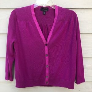 Land's End Purple Cardigan Medium Petite